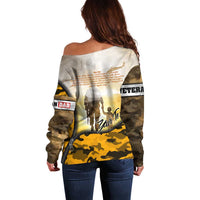 Veteran Dad Off Shoulder Sweater The Strength of a Soldier - The Heart of a Father