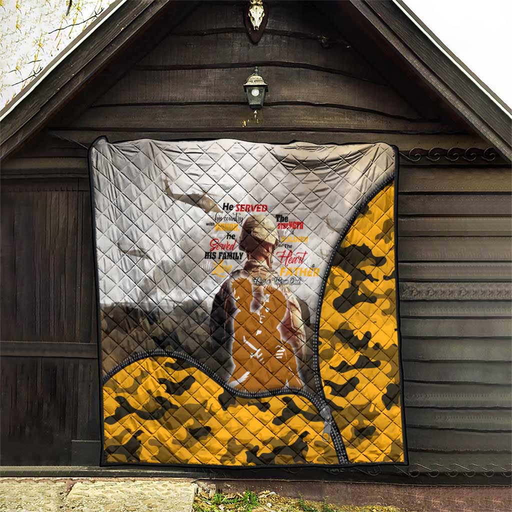 Veteran Dad Quilt The Strength of a Soldier - The Heart of a Father