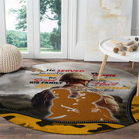 Veteran Dad Round Carpet The Strength of a Soldier - The Heart of a Father