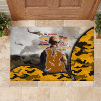 Veteran Dad Rubber Doormat The Strength of a Soldier - The Heart of a Father
