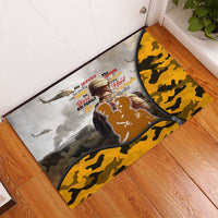 Veteran Dad Rubber Doormat The Strength of a Soldier - The Heart of a Father