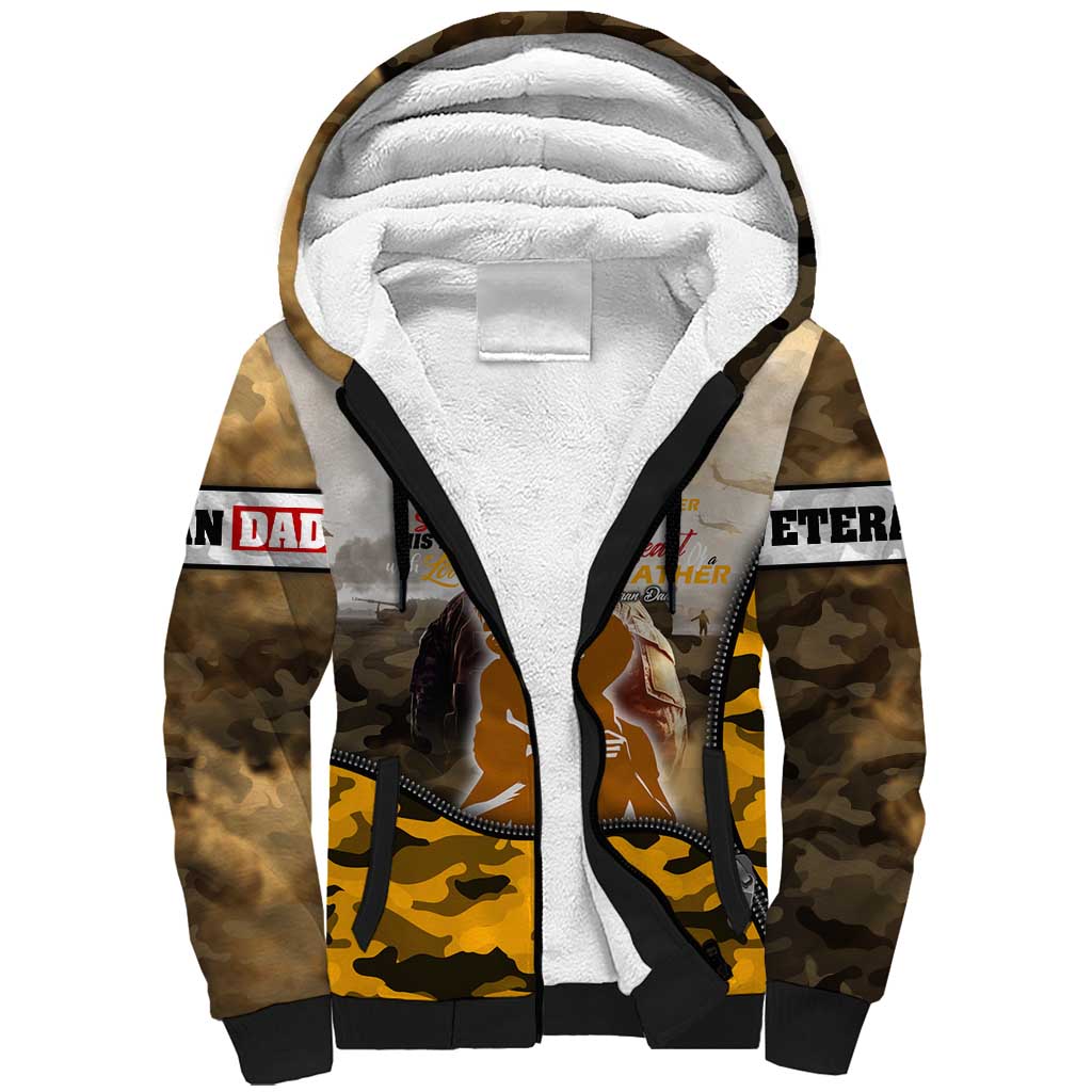 Veteran Dad Sherpa Hoodie The Strength of a Soldier - The Heart of a Father