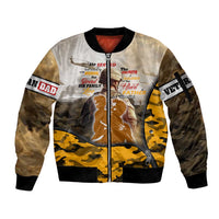 Veteran Dad Sleeve Zip Bomber Jacket The Strength of a Soldier - The Heart of a Father