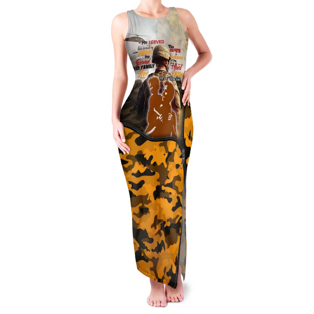 Veteran Dad Tank Maxi Dress The Strength of a Soldier - The Heart of a Father