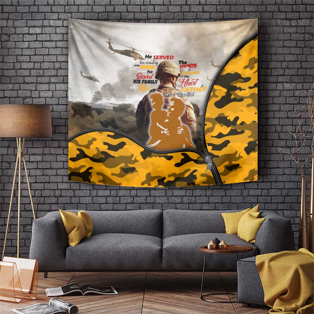 Veteran Dad Tapestry The Strength of a Soldier - The Heart of a Father