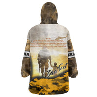 Veteran Dad Wearable Blanket Hoodie The Strength of a Soldier - The Heart of a Father