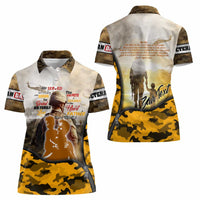 Veteran Dad Women Polo Shirt The Strength of a Soldier - The Heart of a Father