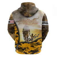 Veteran Dad Zip Hoodie The Strength of a Soldier - The Heart of a Father