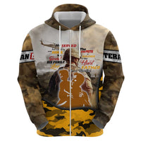 Veteran Dad Zip Hoodie The Strength of a Soldier - The Heart of a Father