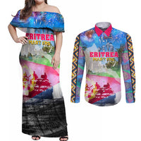 June 20 Eritrea's Martyrs Day Couples Matching Off Shoulder Maxi Dress and Long Sleeve Button Shirt Honoring the Brave Celebrating the Nation