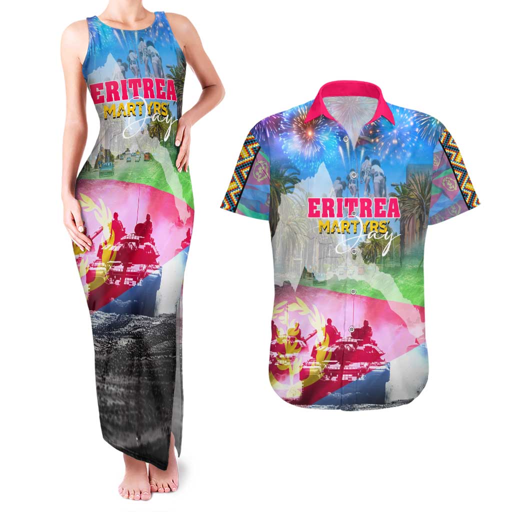 June 20 Eritrea's Martyrs Day Couples Matching Tank Maxi Dress and Hawaiian Shirt Honoring the Brave Celebrating the Nation