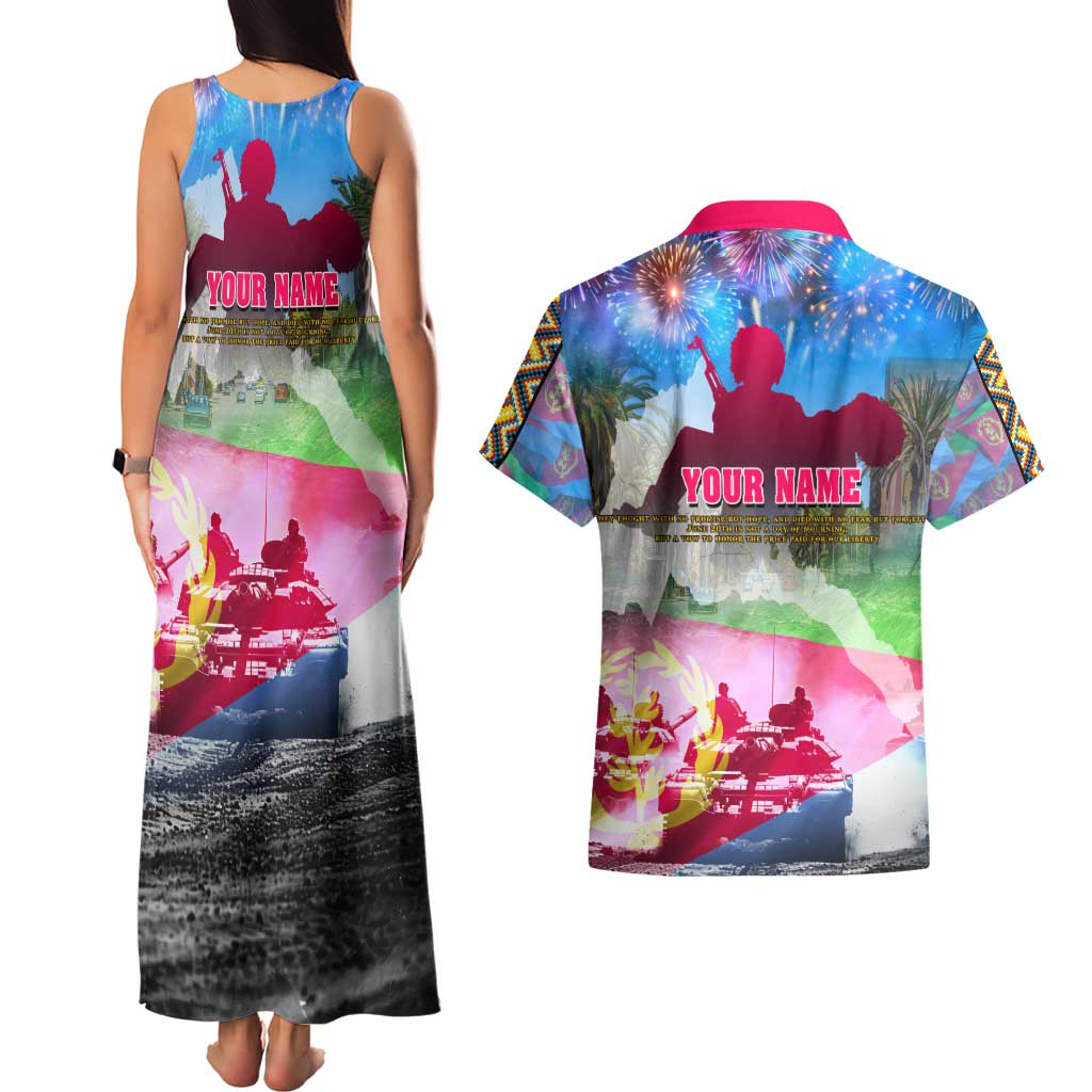June 20 Eritrea's Martyrs Day Couples Matching Tank Maxi Dress and Hawaiian Shirt Honoring the Brave Celebrating the Nation