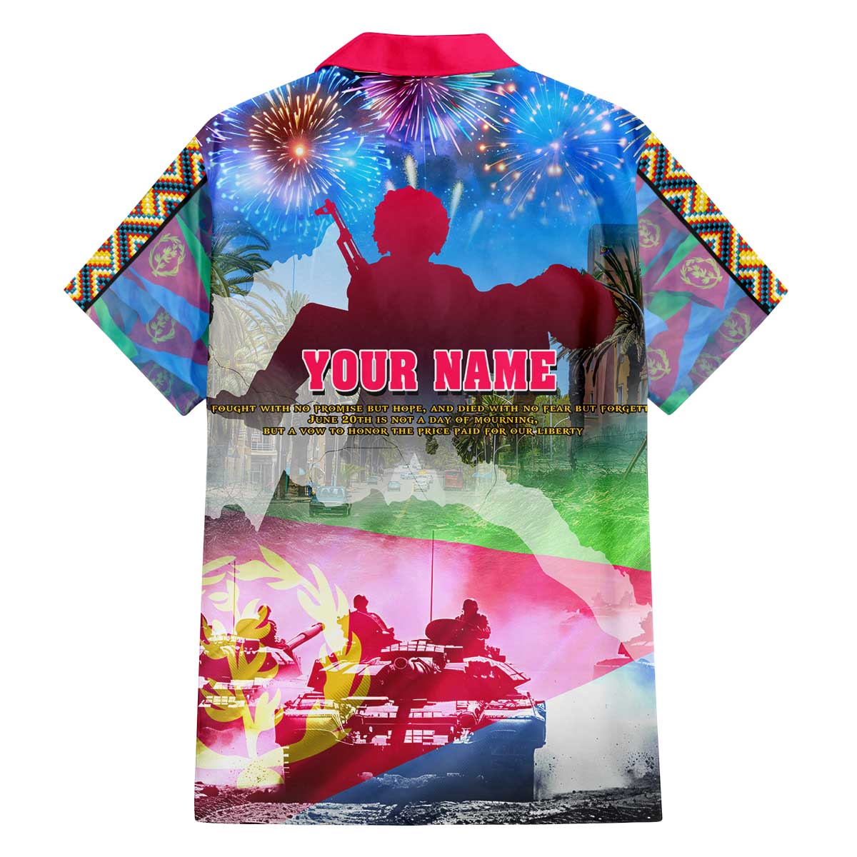 June 20 Eritrea's Martyrs Day Family Matching Off The Shoulder Long Sleeve Dress and Hawaiian Shirt Honoring the Brave Celebrating the Nation