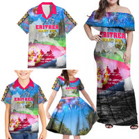 June 20 Eritrea's Martyrs Day Family Matching Off Shoulder Maxi Dress and Hawaiian Shirt Honoring the Brave Celebrating the Nation