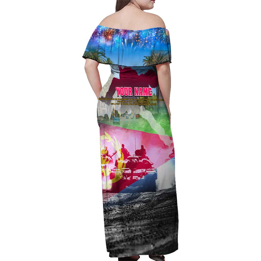 June 20 Eritrea's Martyrs Day Family Matching Off Shoulder Maxi Dress and Hawaiian Shirt Honoring the Brave Celebrating the Nation