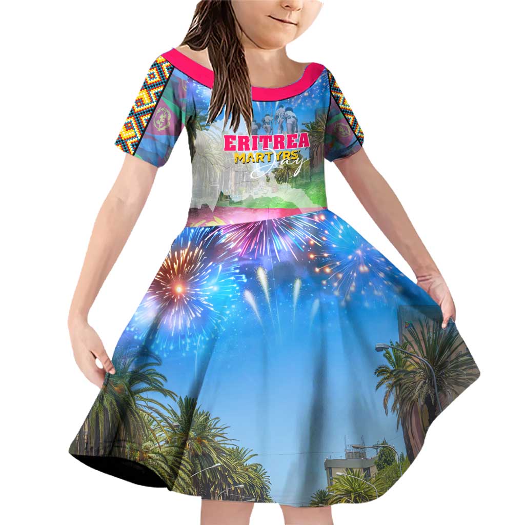 June 20 Eritrea's Martyrs Day Family Matching Off Shoulder Short Dress and Hawaiian Shirt Honoring the Brave Celebrating the Nation