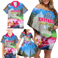 June 20 Eritrea's Martyrs Day Family Matching Off Shoulder Short Dress and Hawaiian Shirt Honoring the Brave Celebrating the Nation