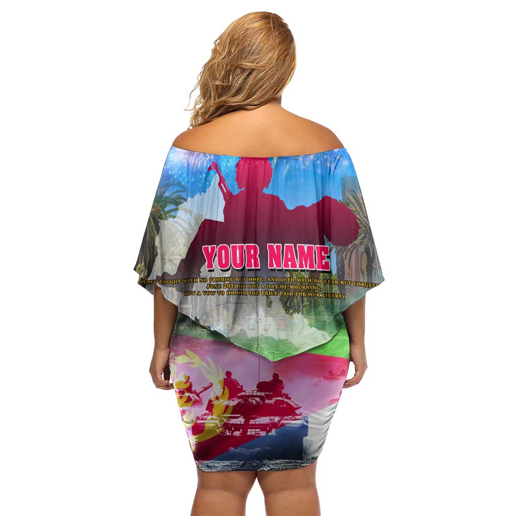 June 20 Eritrea's Martyrs Day Family Matching Off Shoulder Short Dress and Hawaiian Shirt Honoring the Brave Celebrating the Nation