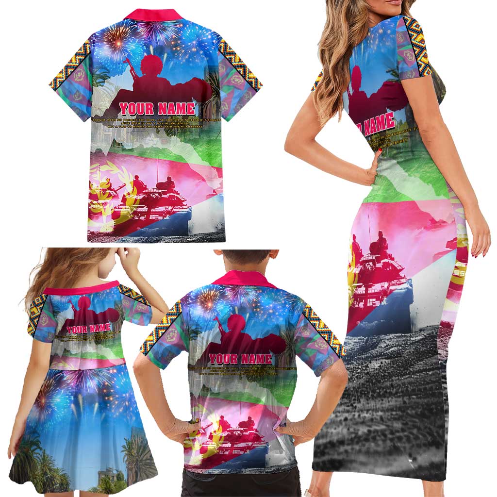 June 20 Eritrea's Martyrs Day Family Matching Short Sleeve Bodycon Dress and Hawaiian Shirt Honoring the Brave Celebrating the Nation