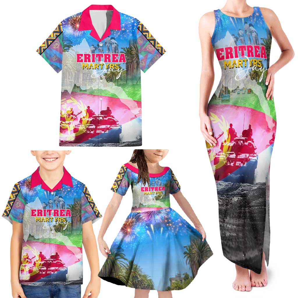 June 20 Eritrea's Martyrs Day Family Matching Tank Maxi Dress and Hawaiian Shirt Honoring the Brave Celebrating the Nation