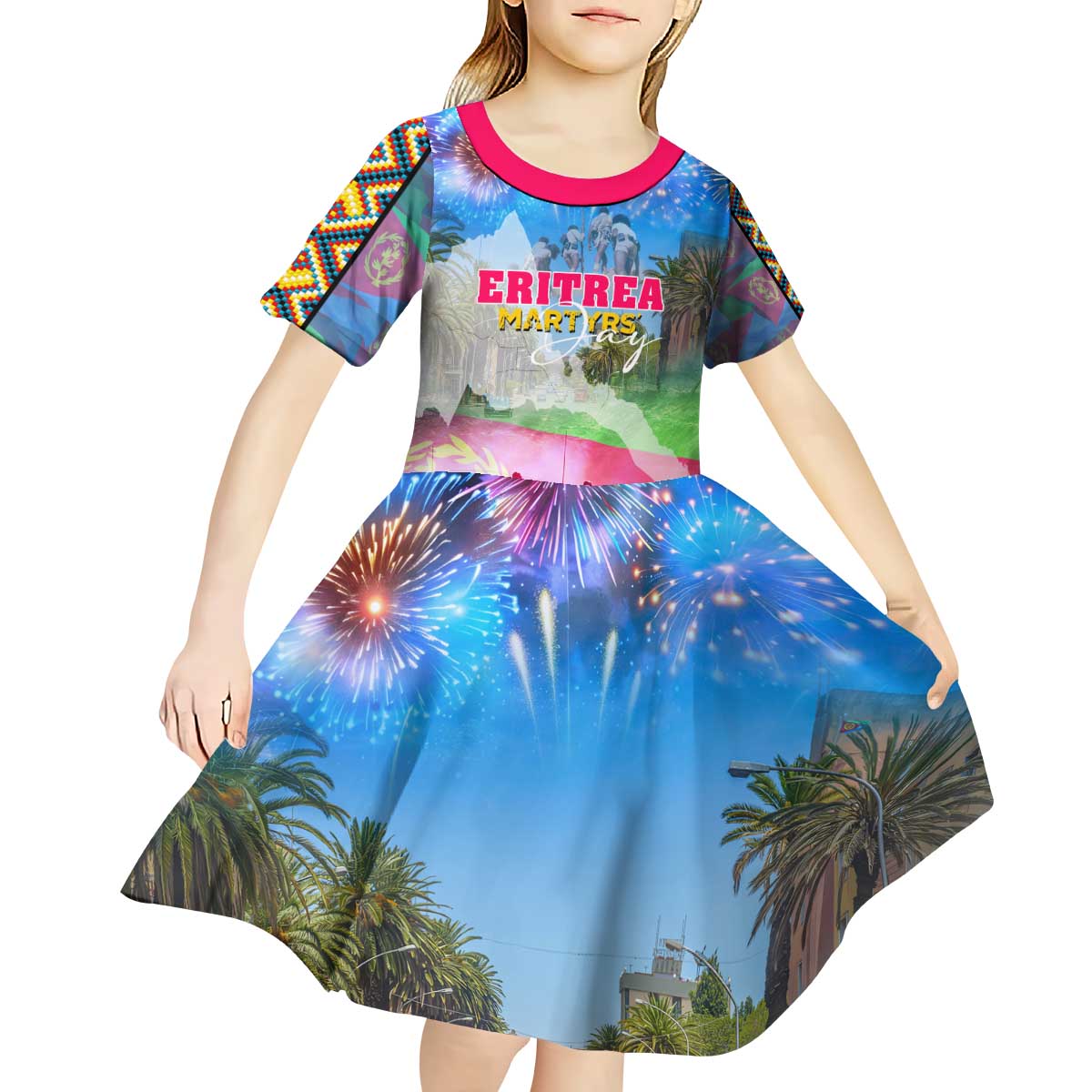 June 20 Eritrea's Martyrs Day Kid Short Sleeve Dress Honoring the Brave Celebrating the Nation
