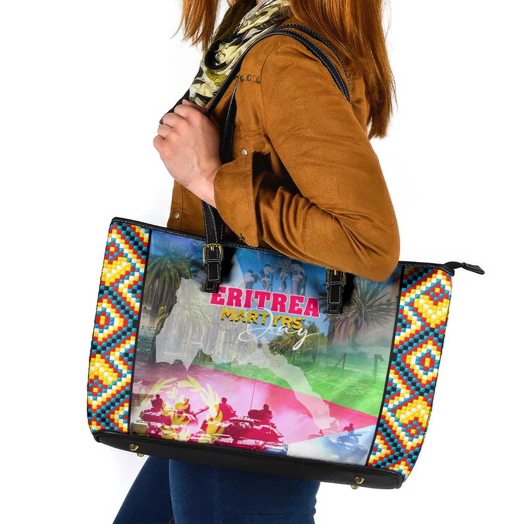 June 20 Eritrea's Martyrs Day Leather Tote Bag Honoring the Brave Celebrating the Nation