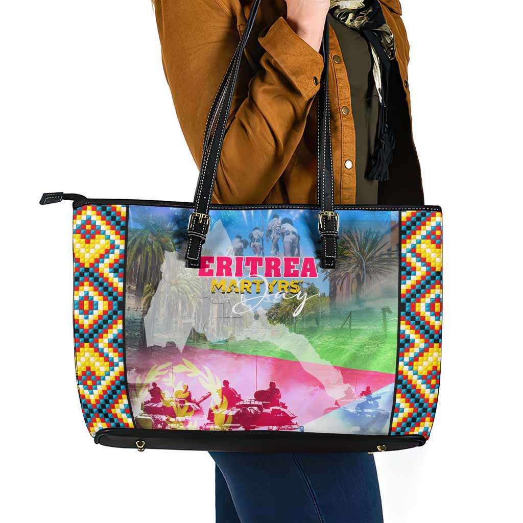 June 20 Eritrea's Martyrs Day Leather Tote Bag Honoring the Brave Celebrating the Nation