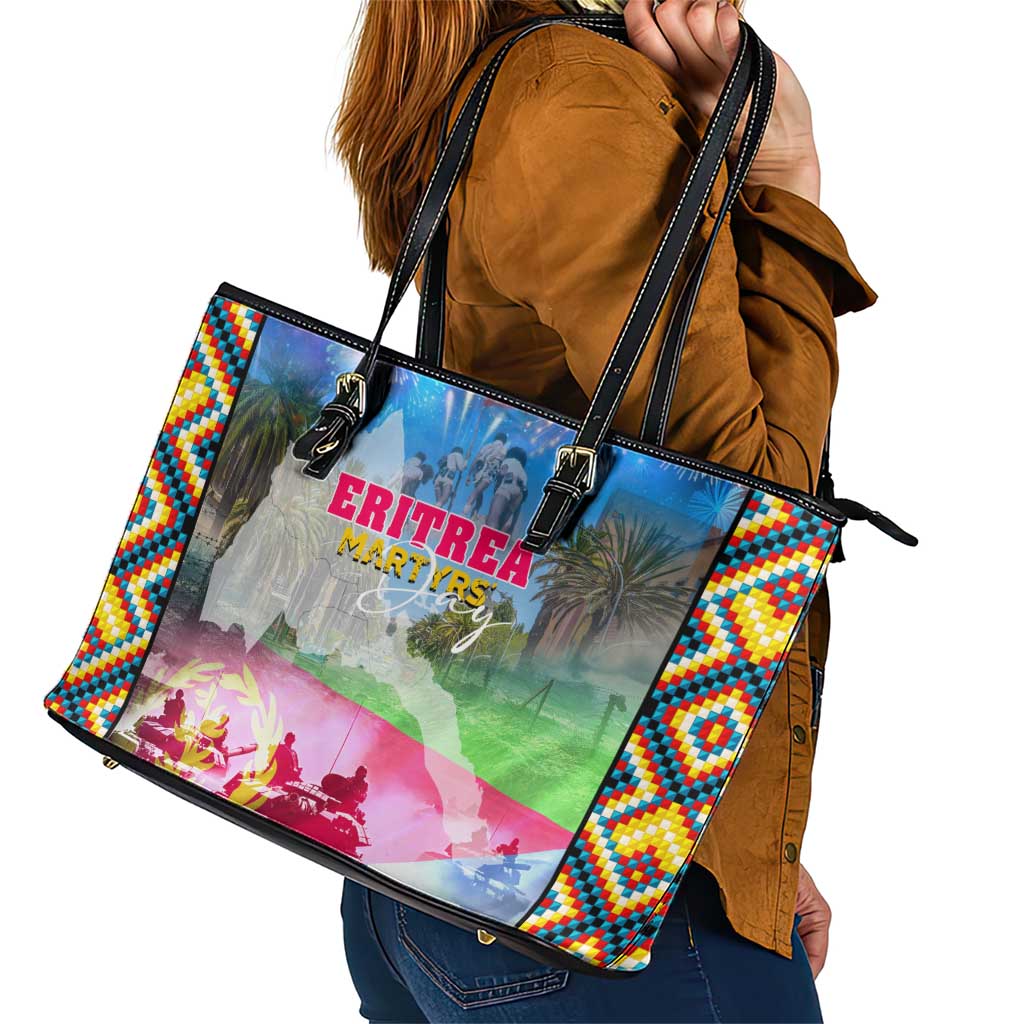 June 20 Eritrea's Martyrs Day Leather Tote Bag Honoring the Brave Celebrating the Nation