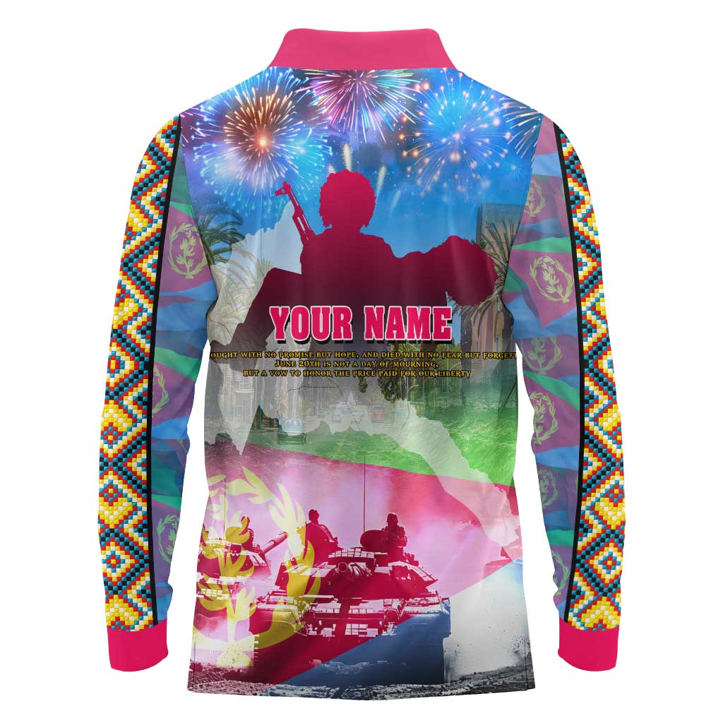June 20 Eritrea's Martyrs Day Long Sleeve Polo Shirt Honoring the Brave Celebrating the Nation