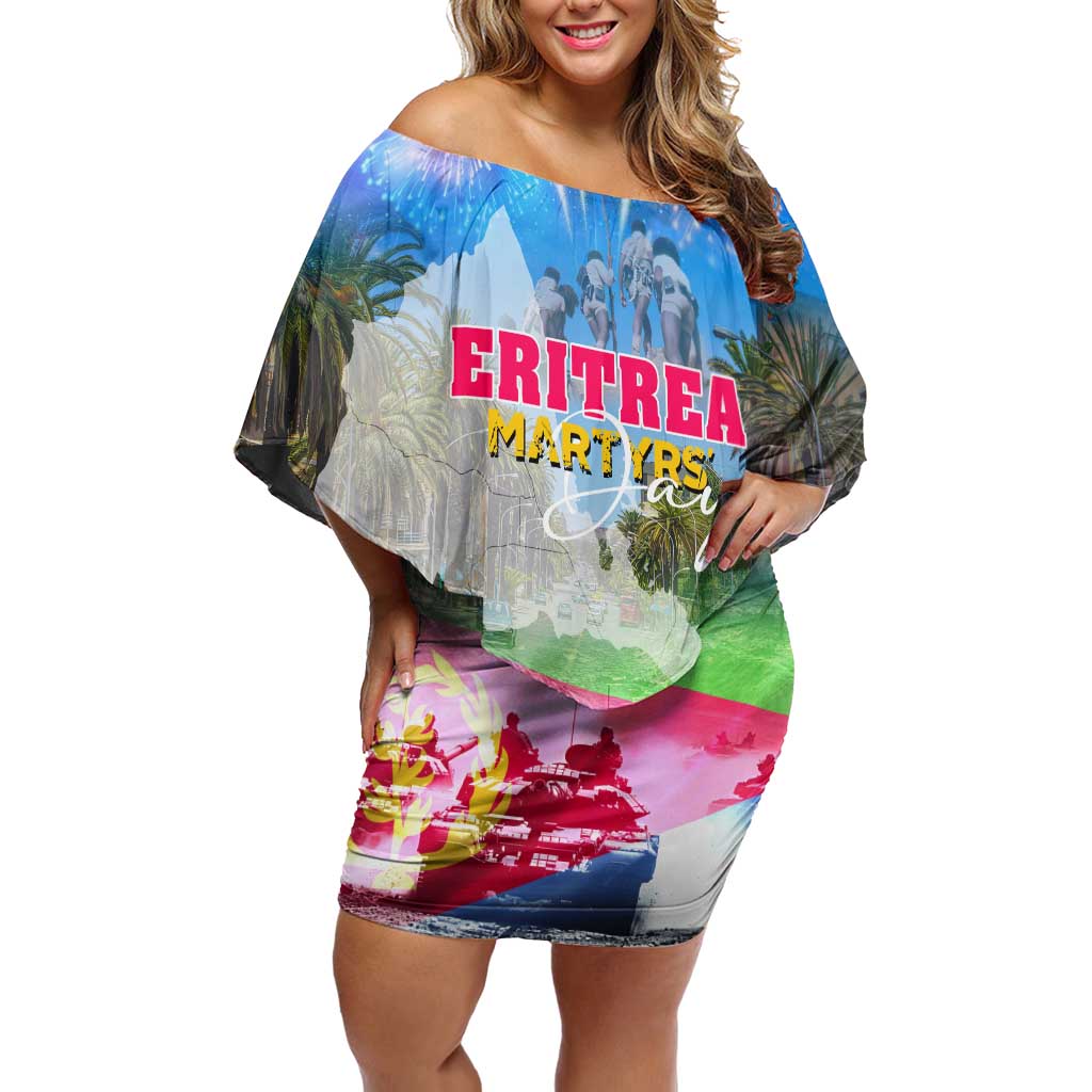 June 20 Eritrea's Martyrs Day Off Shoulder Short Dress Honoring the Brave Celebrating the Nation