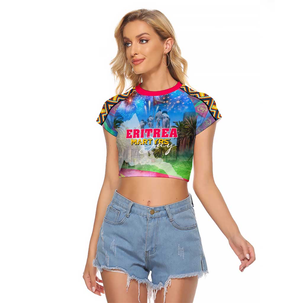 June 20 Eritrea's Martyrs Day Raglan Cropped T Shirt Honoring the Brave Celebrating the Nation