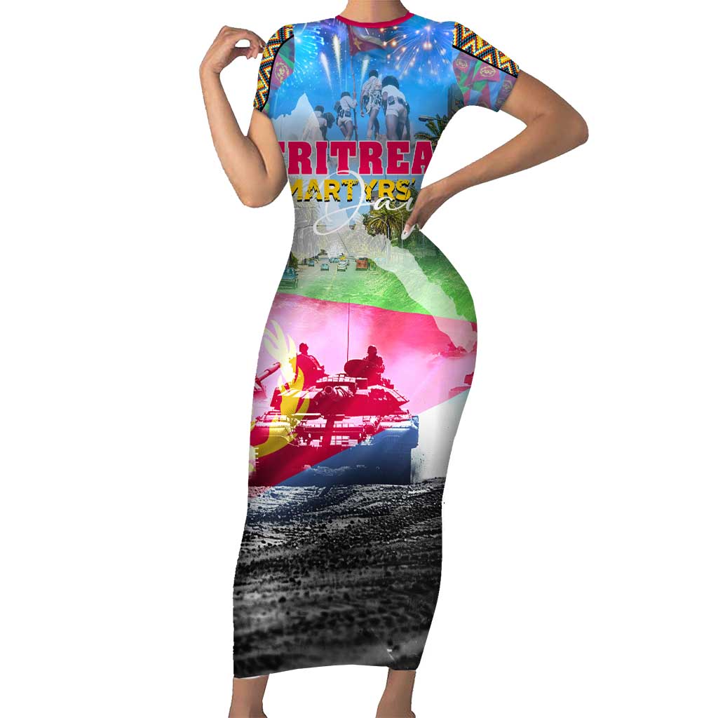 June 20 Eritrea's Martyrs Day Short Sleeve Bodycon Dress Honoring the Brave Celebrating the Nation