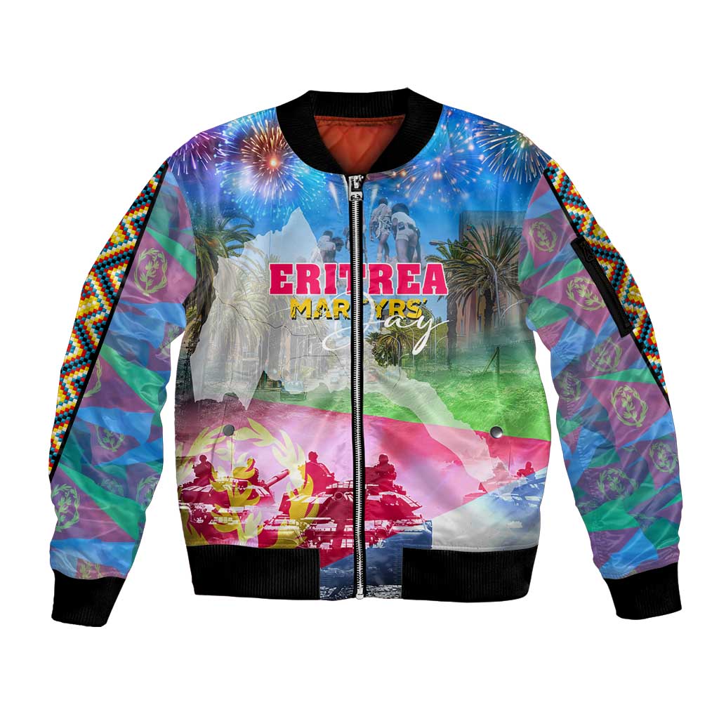 June 20 Eritrea's Martyrs Day Sleeve Zip Bomber Jacket Honoring the Brave Celebrating the Nation
