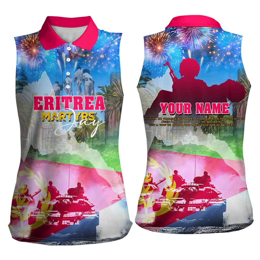 June 20 Eritrea's Martyrs Day Women Sleeveless Polo Shirt Honoring the Brave Celebrating the Nation