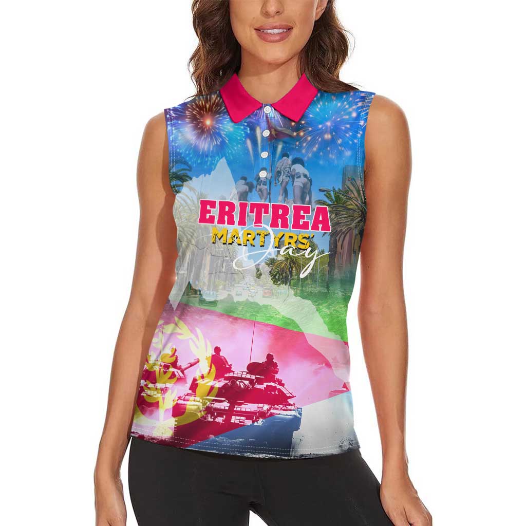 June 20 Eritrea's Martyrs Day Women Sleeveless Polo Shirt Honoring the Brave Celebrating the Nation