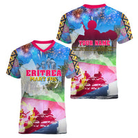 June 20 Eritrea's Martyrs Day Women V-Neck T-Shirt Honoring the Brave Celebrating the Nation