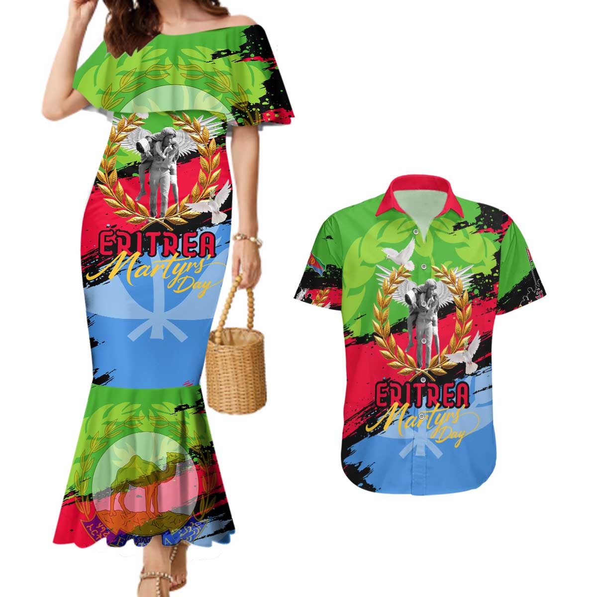 Eritrea Martyrs Live In Our Hearts Couples Matching Mermaid Dress and Hawaiian Shirt