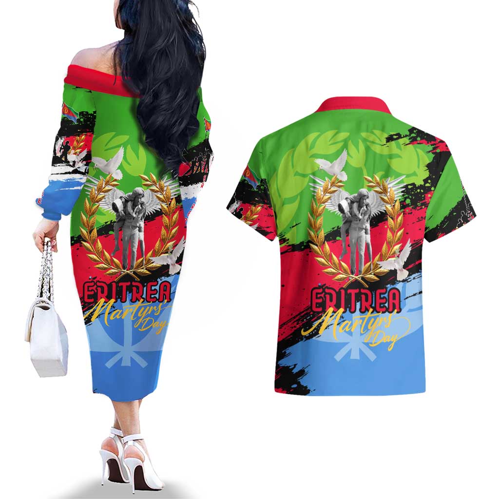 Eritrea Martyrs Live In Our Hearts Couples Matching Off The Shoulder Long Sleeve Dress and Hawaiian Shirt