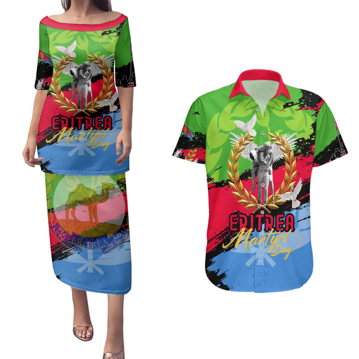 Eritrea Martyrs Live In Our Hearts Couples Matching Puletasi and Hawaiian Shirt