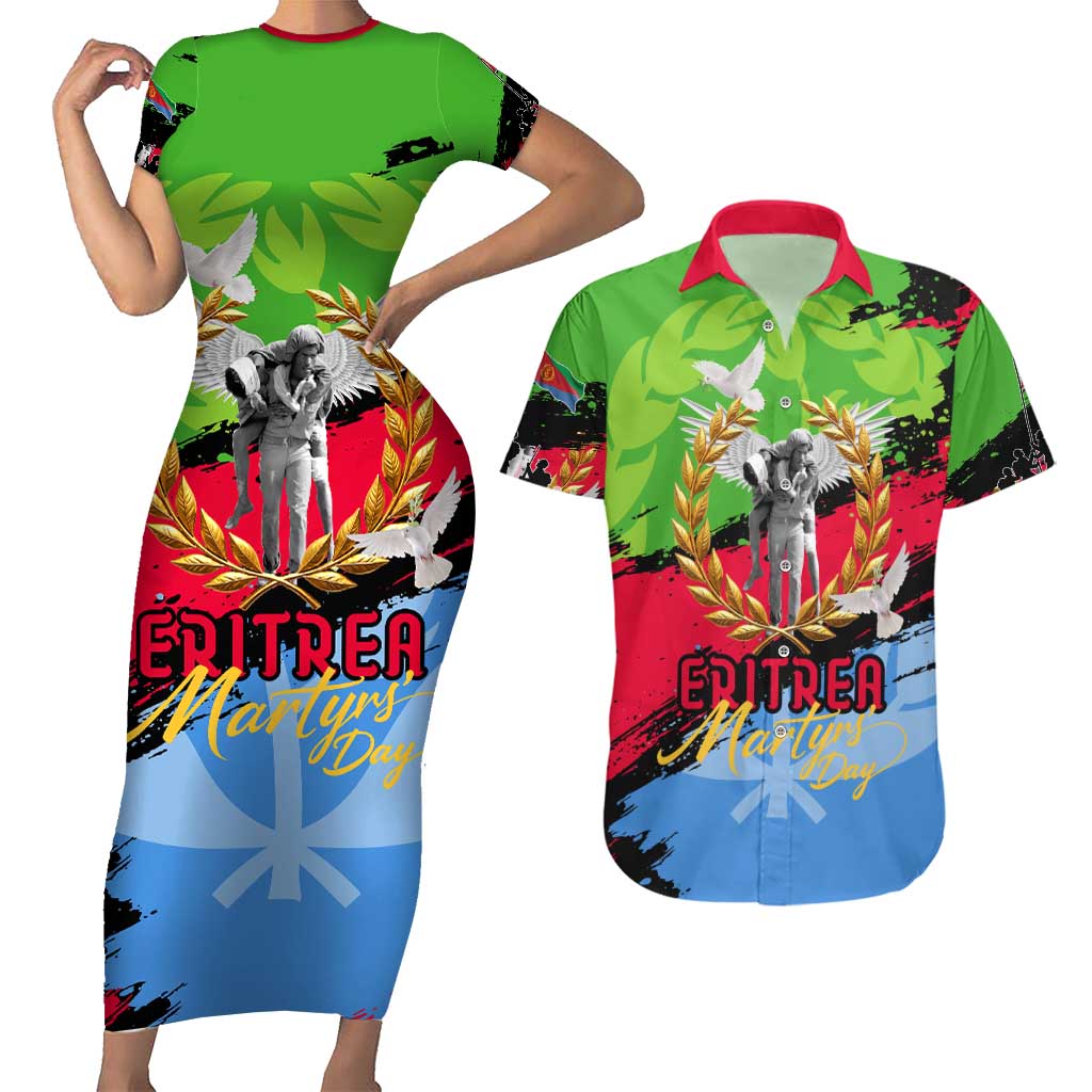 Eritrea Martyrs Live In Our Hearts Couples Matching Short Sleeve Bodycon Dress and Hawaiian Shirt