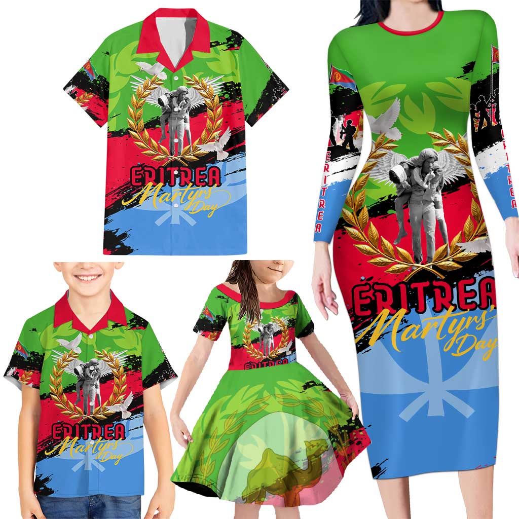 Eritrea Martyrs Live In Our Hearts Family Matching Long Sleeve Bodycon Dress and Hawaiian Shirt