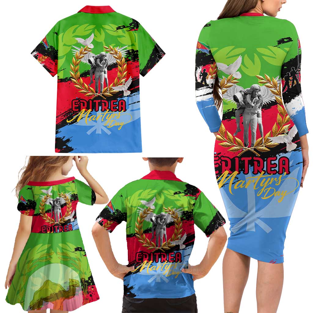Eritrea Martyrs Live In Our Hearts Family Matching Long Sleeve Bodycon Dress and Hawaiian Shirt