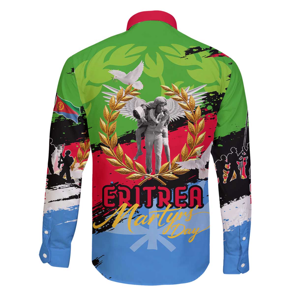 Eritrea Martyrs Live In Our Hearts Family Matching Off The Shoulder Long Sleeve Dress and Hawaiian Shirt
