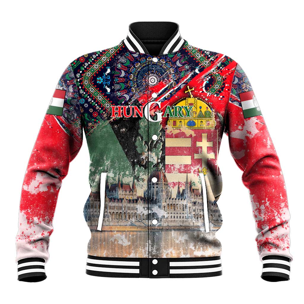 Hungary One Flag One Heart Baseball Jacket Heritage in Colors