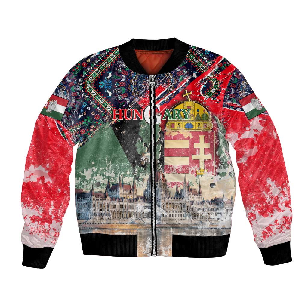 Hungary One Flag One Heart Bomber Jacket Heritage in Colors