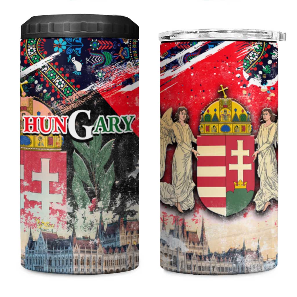 Hungary One Flag One Heart 4 in 1 Can Cooler Tumbler Heritage in Colors