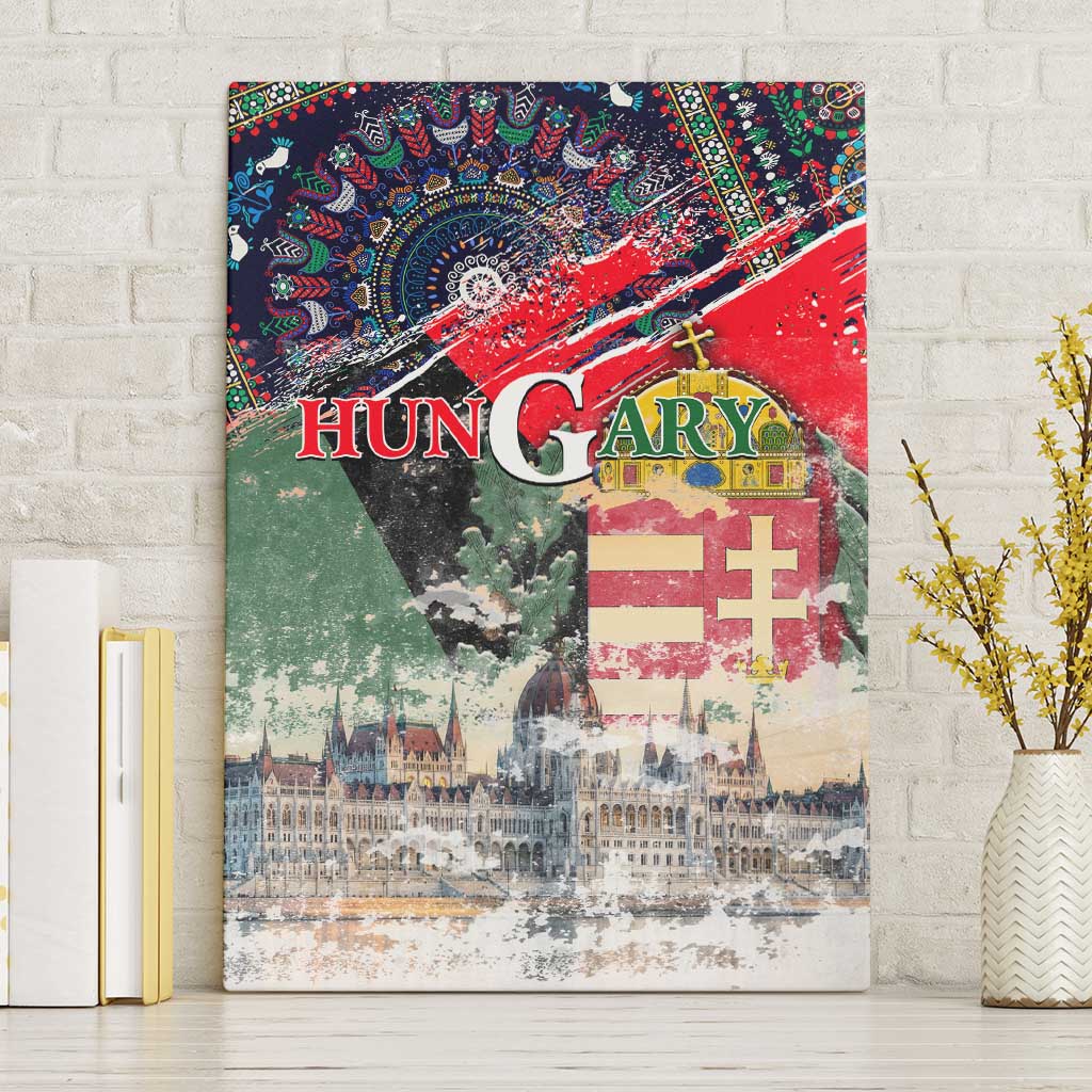 Hungary One Flag One Heart Canvas Wall Art Heritage in Colors
