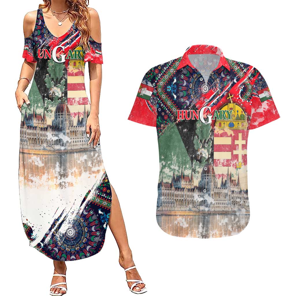 Hungary One Flag One Heart Couples Matching Summer Maxi Dress and Hawaiian Shirt Heritage in Colors