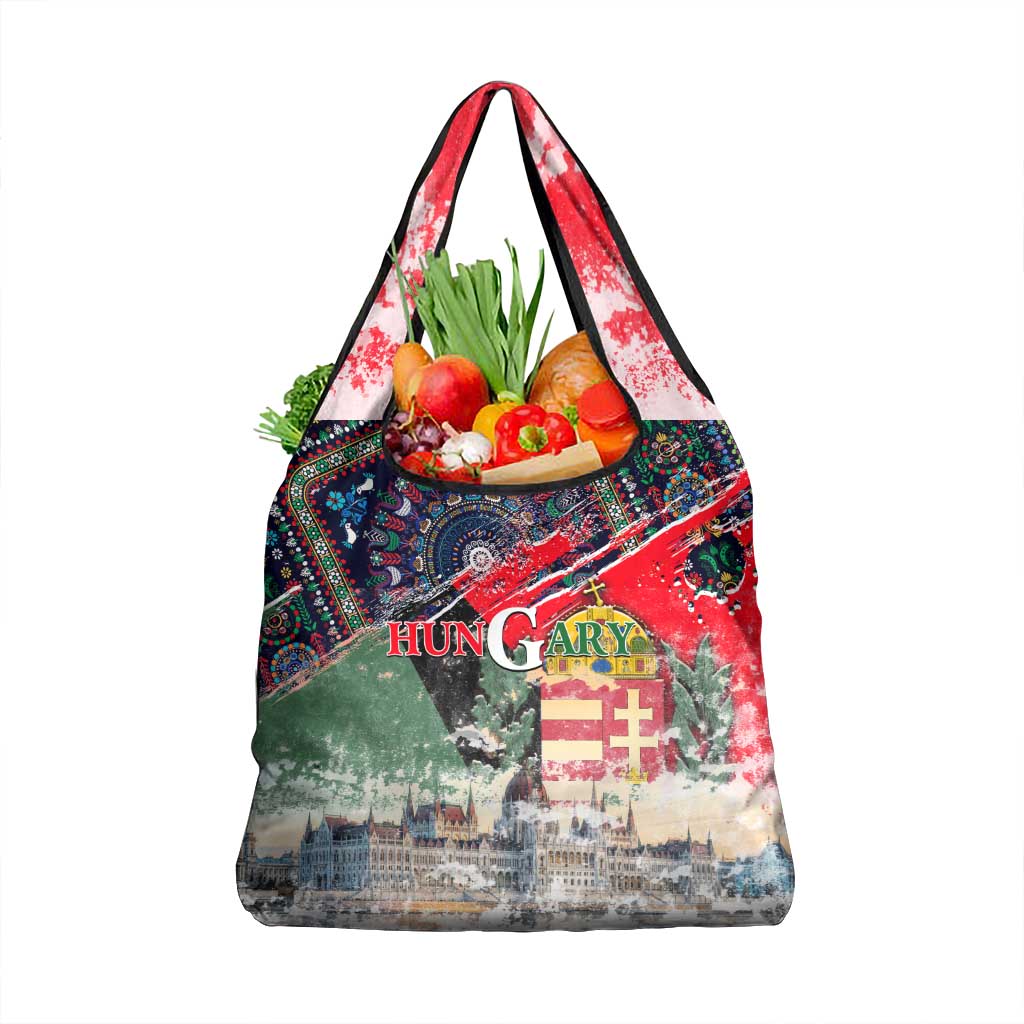 Hungary One Flag One Heart Grocery Bag Heritage in Colors