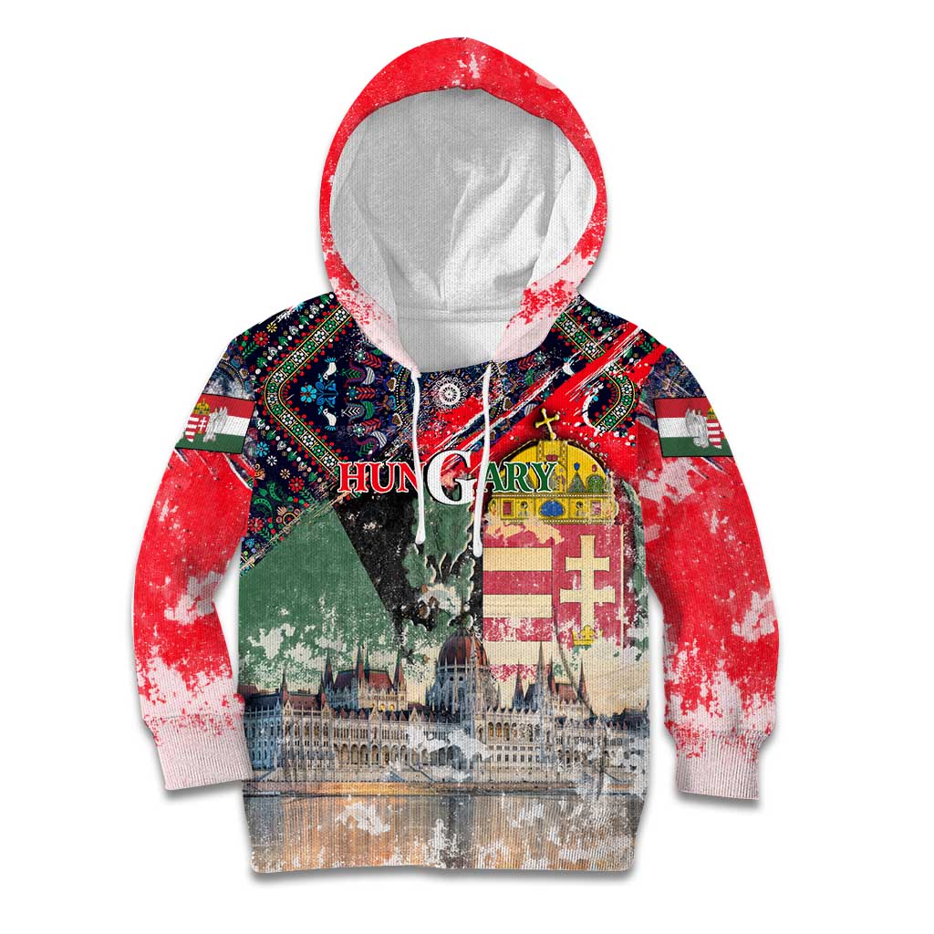 Hungary One Flag One Heart Kid Hoodie Heritage in Colors